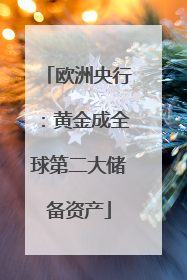 欧洲央行：黄金成全球第二大储备资产