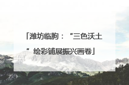 潍坊临朐：“三色沃土”绘彩铺展振兴画卷
