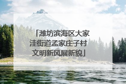 潍坊滨海区大家洼街道孟家庄子村文明新风展新貌