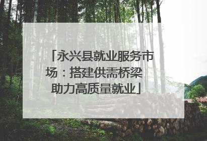 永兴县就业服务市场：搭建供需桥梁 助力高质量就业