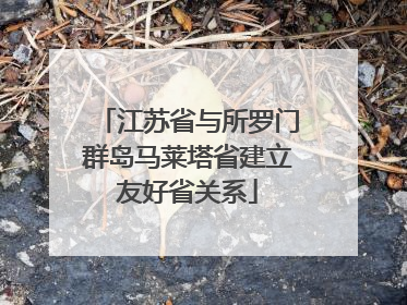 江苏省与所罗门群岛马莱塔省建立友好省关系