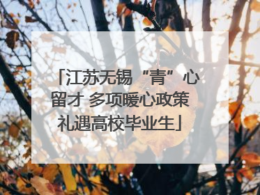 江苏无锡“青”心留才 多项暖心政策礼遇高校毕业生