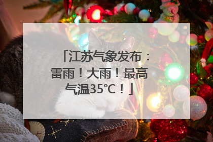 江苏气象发布：雷雨！大雨！最高气温35℃！