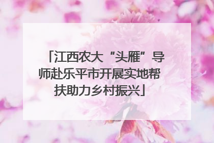 江西农大“头雁”导师赴乐平市开展实地帮扶助力乡村振兴
