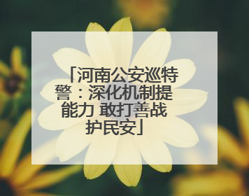 河南公安巡特警：深化机制提能力 敢打善战护民安