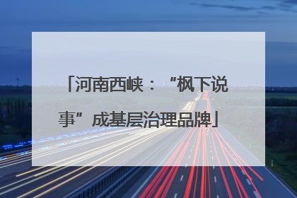 河南西峡：“枫下说事”成基层治理品牌