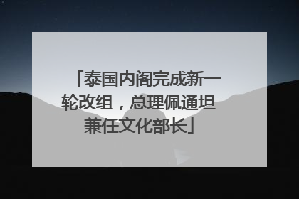 泰国内阁完成新一轮改组，总理佩通坦兼任文化部长