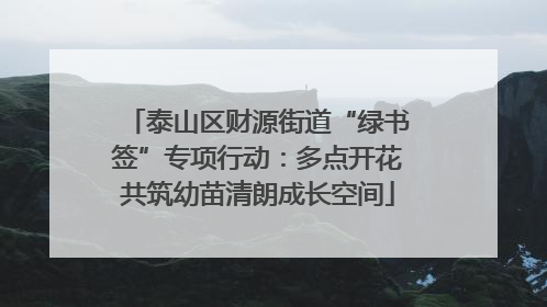 泰山区财源街道“绿书签”专项行动：多点开花共筑幼苗清朗成长空间