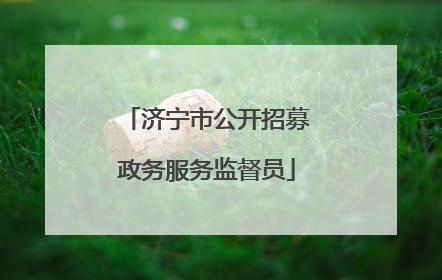 济宁市公开招募政务服务监督员