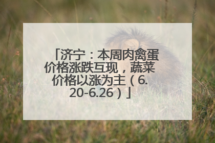 济宁：本周肉禽蛋价格涨跌互现，蔬菜价格以涨为主（6.20-6.26）