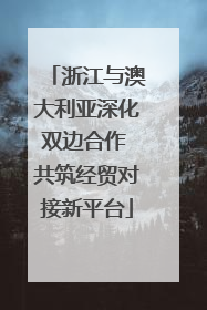 浙江与澳大利亚深化双边合作 共筑经贸对接新平台