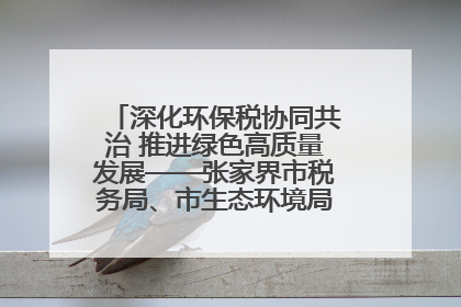 深化环保税协同共治 推进绿色高质量发展——张家界市税务局、市生态环境局签署合作备忘录
