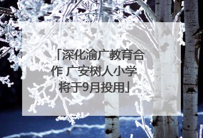 深化渝广教育合作 广安树人小学将于9月投用
