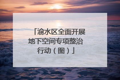 渝水区全面开展地下空间专项整治行动（图）