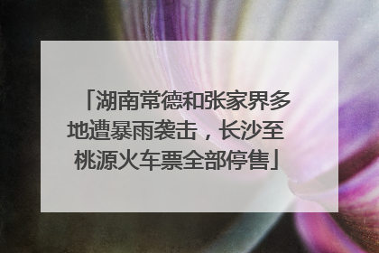 湖南常德和张家界多地遭暴雨袭击，长沙至桃源火车票全部停售