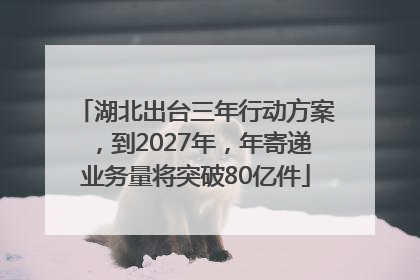 湖北出台三年行动方案，到2027年，年寄递业务量将突破80亿件