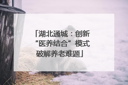 湖北通城：创新 “医养结合”模式 破解养老难题