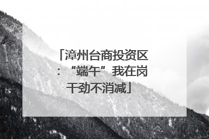 漳州台商投资区：“端午”我在岗 干劲不消减