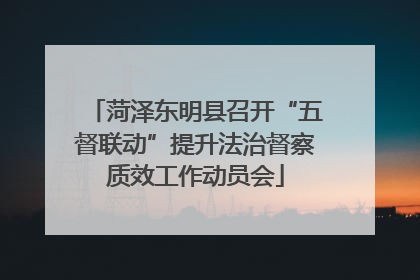 菏泽东明县召开“五督联动”提升法治督察质效工作动员会