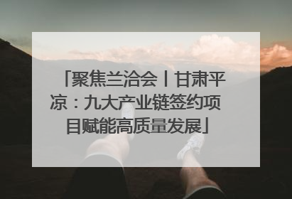 聚焦兰洽会丨甘肃平凉：九大产业链签约项目赋能高质量发展