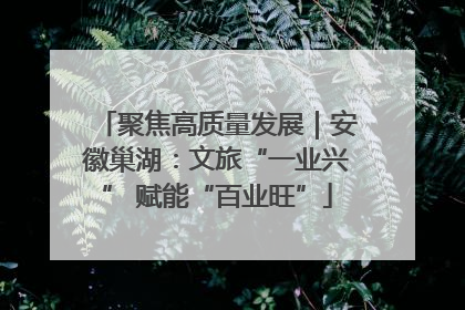 聚焦高质量发展｜安徽巢湖：文旅“一业兴” 赋能“百业旺”