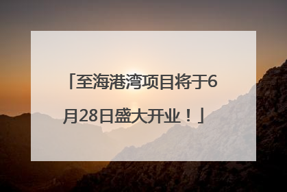 至海港湾项目将于6月28日盛大开业！