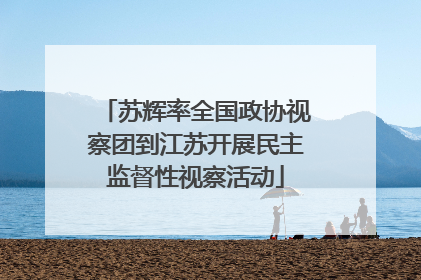 苏辉率全国政协视察团到江苏开展民主监督性视察活动