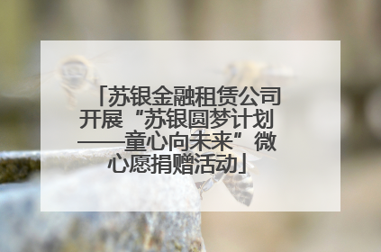 苏银金融租赁公司开展“苏银圆梦计划——童心向未来”微心愿捐赠活动