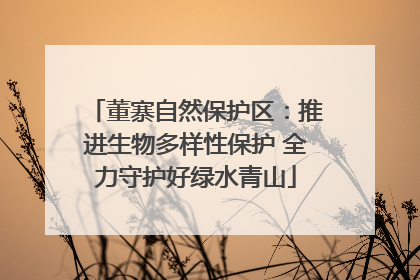 董寨自然保护区：推进生物多样性保护 全力守护好绿水青山