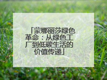 蒙娜丽莎绿色革命：从绿色工厂到低碳生活的价值传递