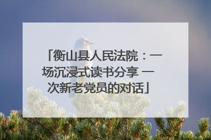衡山县人民法院：一场沉浸式读书分享 一次新老党员的对话