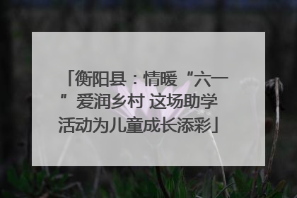衡阳县：情暖“六一”爱润乡村 这场助学活动为儿童成长添彩