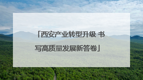 西安产业转型升级 书写高质量发展新答卷