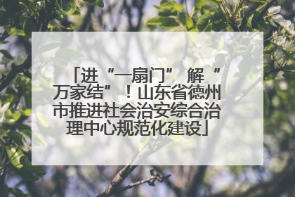 进“一扇门” 解“万家结”！山东省德州市推进社会治安综合治理中心规范化建设