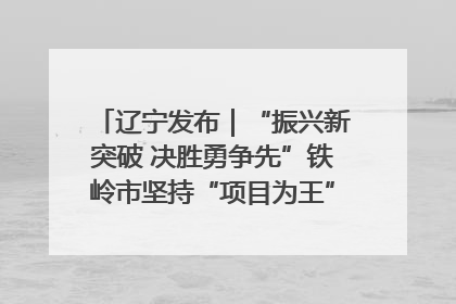 辽宁发布｜“振兴新突破 决胜勇争先”铁岭市坚持“项目为王”推进经济高质量发展