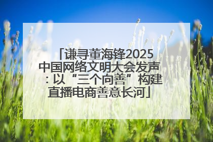 谦寻董海锋2025中国网络文明大会发声：以“三个向善”构建直播电商善意长河