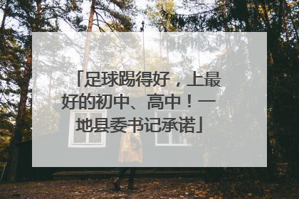 足球踢得好，上最好的初中、高中！一地县委书记承诺