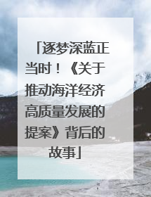 逐梦深蓝正当时！《关于推动海洋经济高质量发展的提案》背后的故事