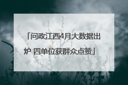 问政江西4月大数据出炉 四单位获群众点赞