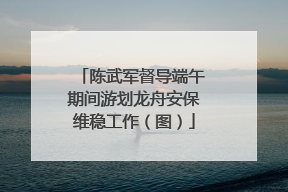 陈武军督导端午期间游划龙舟安保维稳工作（图）