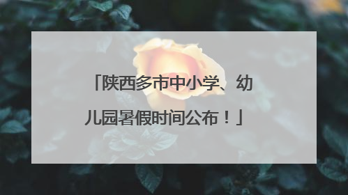 陕西多市中小学、幼儿园暑假时间公布！
