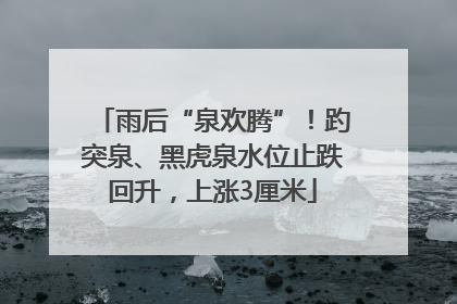 雨后“泉欢腾”！趵突泉、黑虎泉水位止跌回升，上涨3厘米