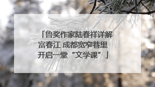 鲁奖作家陆春祥详解富春江 成都宽窄巷里开启一堂“文学课”