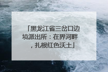 黑龙江省三岔口边境派出所：在界河畔，扎根红色沃土