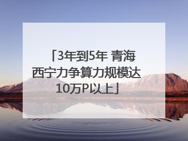 3年到5年 青海西宁力争算力规模达10万P以上