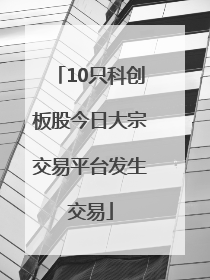 10只科创板股今日大宗交易平台发生交易