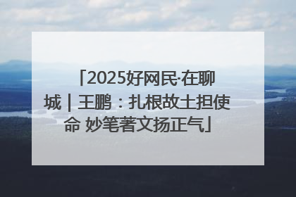 2025好网民·在聊城｜王鹏：扎根故土担使命 妙笔著文扬正气