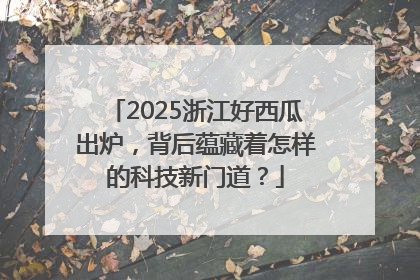 2025浙江好西瓜出炉，背后蕴藏着怎样的科技新门道？