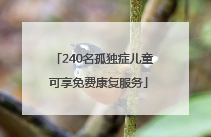 240名孤独症儿童可享免费康复服务