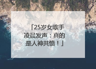 25岁女歌手凌晨发声：真的是人神共愤！